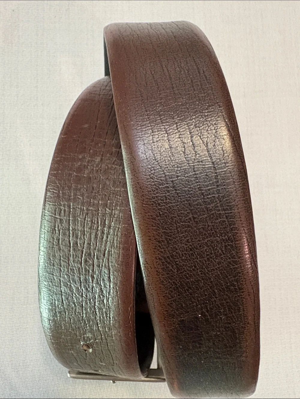 Towncraft Dark Brown Leather Mid Century Vintage Belt with Silver-Tone Buckle 38